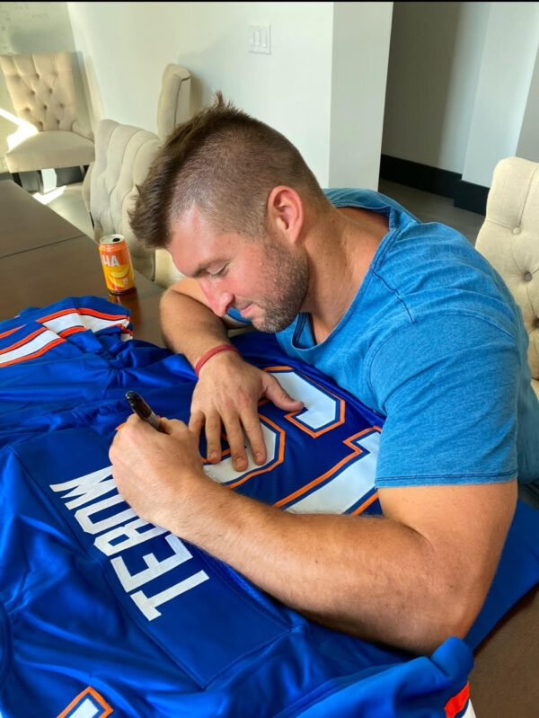 Tim Tebow Autographed Florida Gators (Blue #15) Custom Jersey - Tebow Holo - Image 2